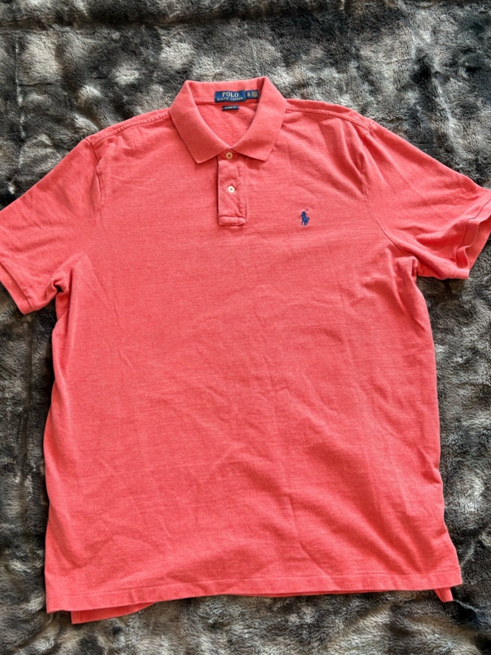 Ralph Lauren Red Polo Shirt with Navy Logo